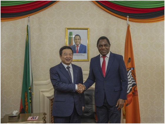 CNMC Chairman Wen Gang meets with Zambian President Hakainde Hichilema